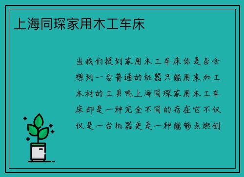 上海同琛家用木工车床